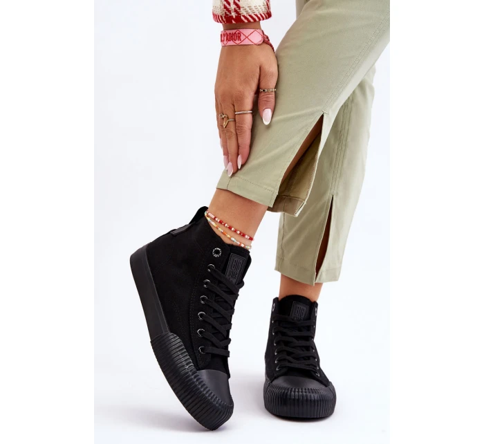 Damskie Wysokie Trampki Materiałowe Big Star LL274444 Czarne
