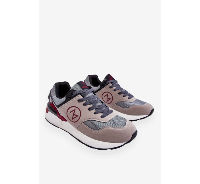 Pánská šněrovací sportovní obuv šedá a černá model 21617702 - Boto Pánská šněrovací sportovní obuv šedá a černá model 21617702 - Boto