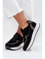 Zamszowe Sneakersy Damskie Big Star OO274A312 HI-POLY SYSTEM Czarne Panterka Zamszowe Sneakersy Damskie Big Star OO274A312 HI-POLY SYSTEM Czarne Panterka