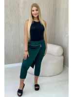 Zimní kalhoty s ozdobným zipem model 20843835 tmavě zelené - Kesi Zimní kalhoty s ozdobným zipem model 20843835 tmavě zelené - Kesi