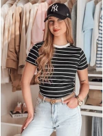Dámské základní pruhované tričko černé Dstreet model 21986854 - FashionStreet