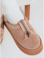 Dámské zateplené žabky beige Dstreet model 21994594 - FashionStreet