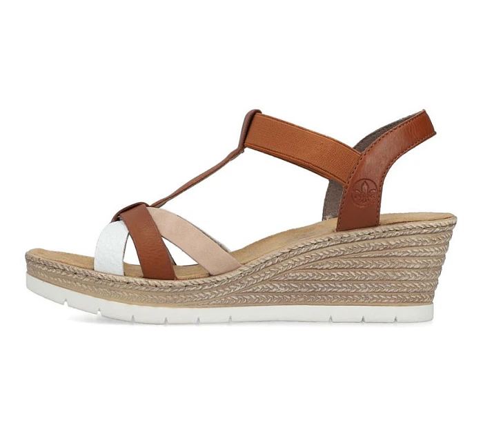 Hnedé dámske sandále na platforme Rieker 61995-81 Hnedé dámske sandále na platforme Rieker 61995-81