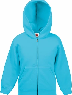Fruit of the Loom Classic Kids Sweat Jacket Dětská mikina s kapucí 16.2045 azure blue
