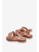 Dziecięce Sandały Z Paseczkami Różowe Złoto Isla