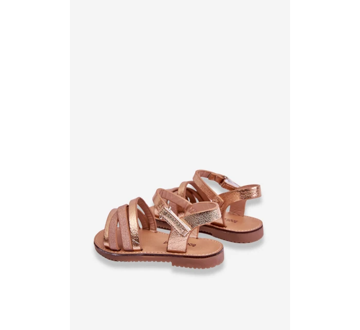 Dziecięce Sandały Z Paseczkami Różowe Złoto Isla