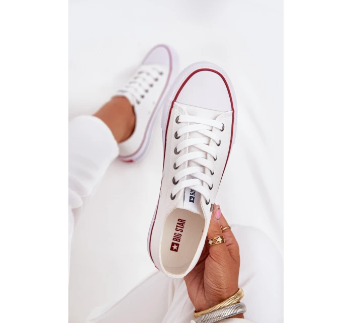 Trampki Damskie Niskie Big Star DD274A232 Białe Trampki Damskie Niskie Big Star DD274A232 Białe