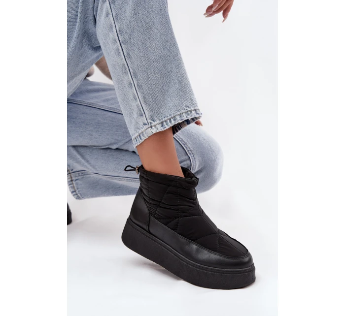 Dámské zimní boty na platformě vyhřívané kožešinkou černé Tahlira Dámské zimní boty na platformě vyhřívané kožešinkou černé Tahlira