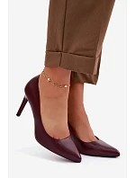Eko Kožené Podpatky model 22069586 Bordó - SERGIO LEONE Eko Kožené Podpatky model 22069586 Bordó - SERGIO LEONE