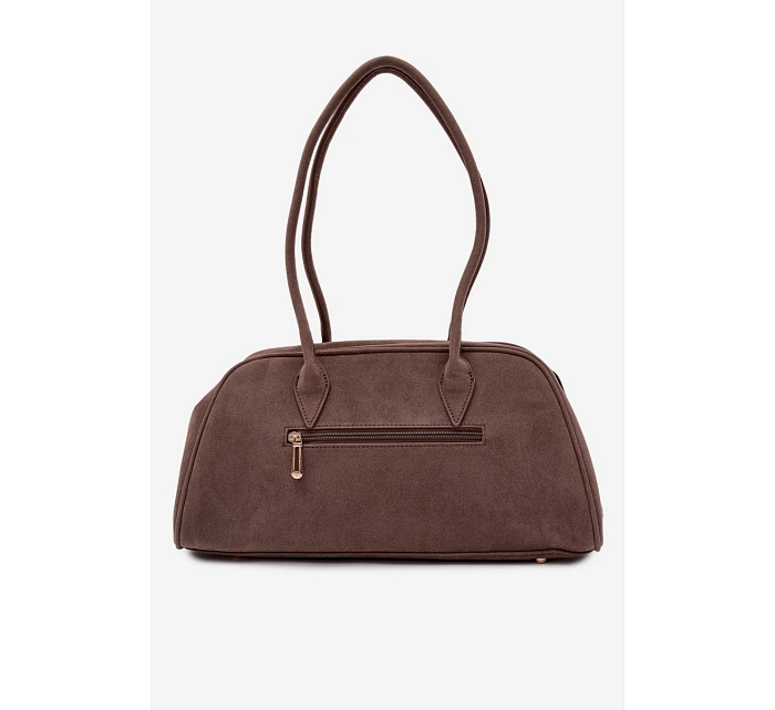 Eko semišová kabelka s přívěskem tmavohnědá Noelia