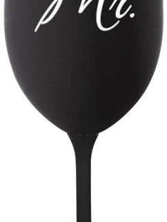 MR. - černá sklenice na víno 350 ml