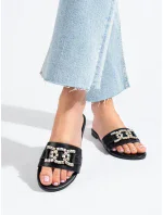 Klasické dámske čierne nazouváky bez podpätku Klasické dámske čierne nazouváky bez podpätku