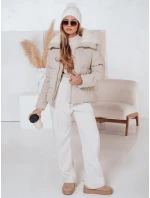 Dámská zimní manšestrová bunda béžová Dstreet model 21978699 - FashionStreet