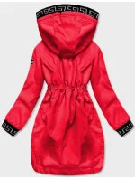 Dámska tenká bunda s ozdobným lemovaním červená (B8141-4)