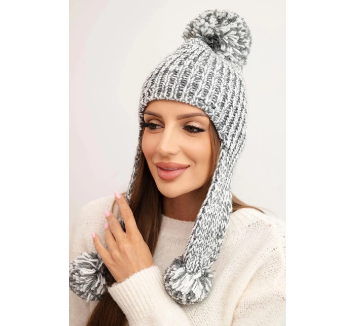 Dámska čiapka s ušami Emma K343 graphite