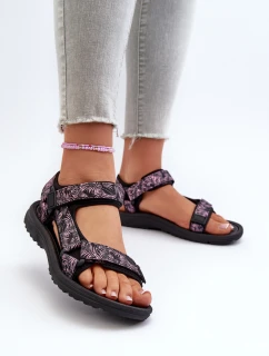Lekkie Sportowe Sandały Damskie Czarno-Różowe Lumeria