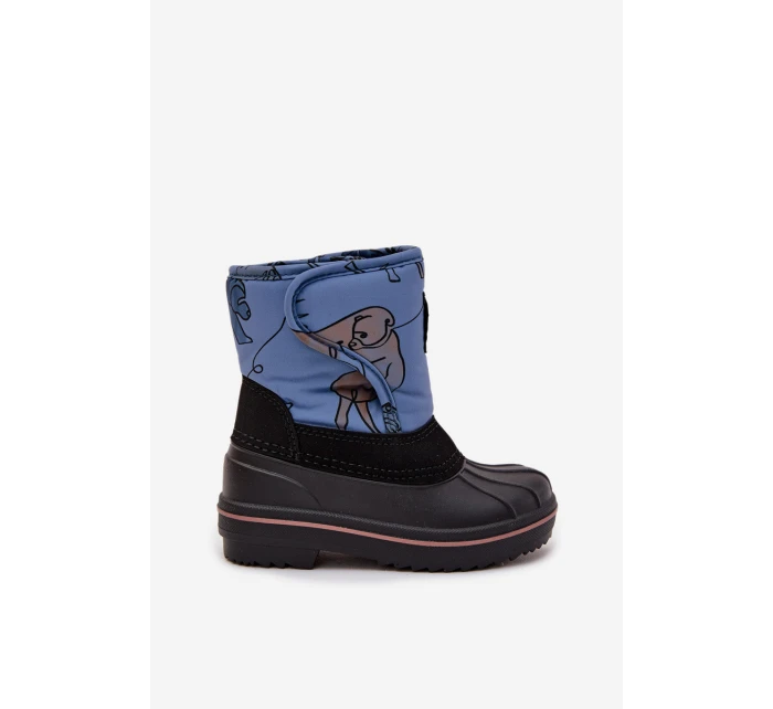 Dětské sněhule na suchý zip Lee Cooper LCJ-25-10-3774 modré