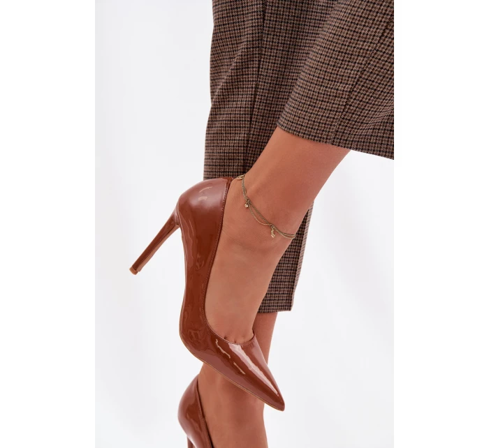 Lakované lodičky z eko kůže Camel model 22037665 - Boto