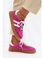 Dámské semišové tenisky na platformě fuchsiové Marisae