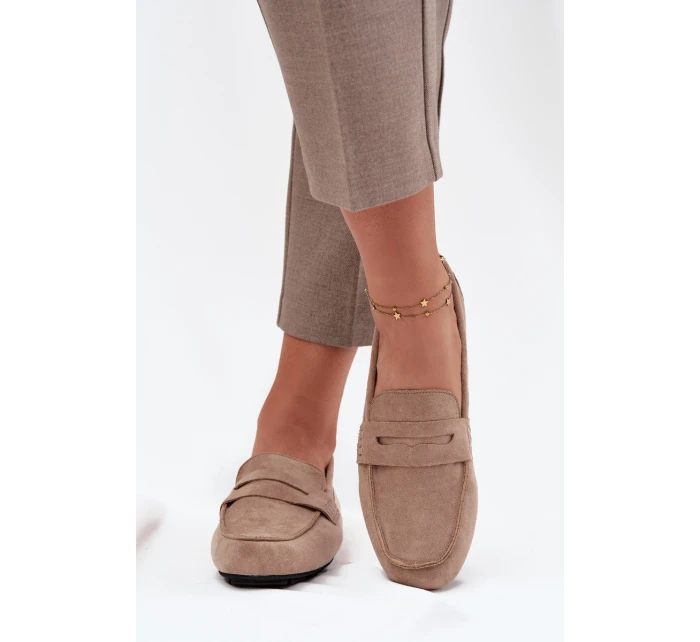 Dámske mokasíny s plochou podrážkou Roseline - béžové