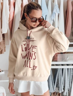 Dámska oversize mikina LOVEWILL béžová FashionStreet BY1471