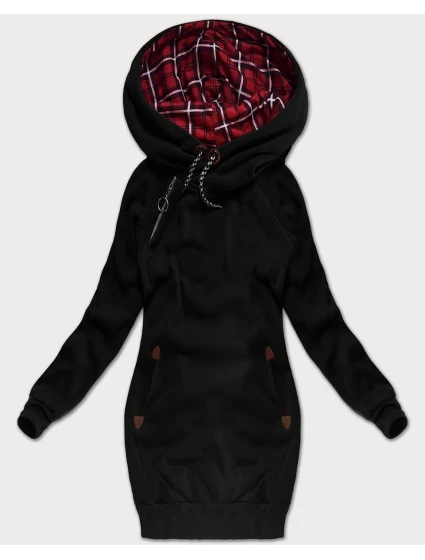 Čierna dlhá dámska mikina (AMG-738/1)