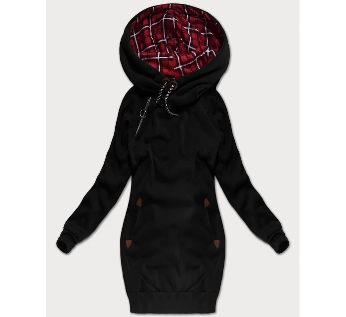 Čierna dlhá dámska mikina (AMG-738/1)