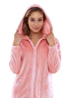 Pánsky župan Siena s kapucňou na zips 3656 pink pearl - Vestis