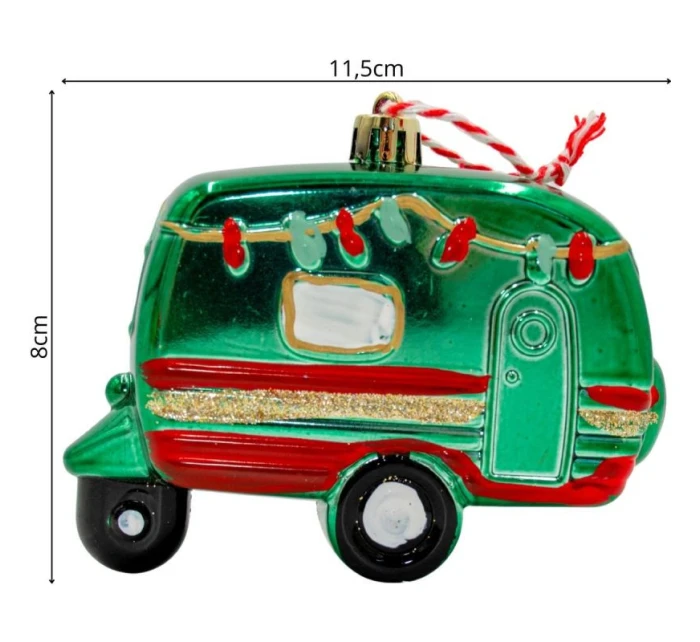 DEKORÁCIA ZÁVESNÁ OZDOBA KARAVAN ZELENÁ