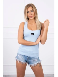 Rebrovaná blúzka s blúzkou modrá