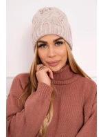 Fleecová čiapka Sylwia K244 light beige