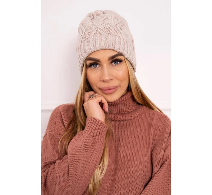 Fleecová čiapka Sylwia K244 light beige