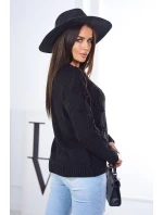 Sveter s pleteninou čierny Sveter s pleteninou čierny