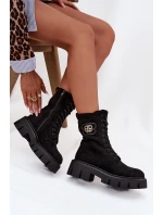 Zateplené workery dámské s ozdobou černé model 21708935 - Boto Zateplené workery dámské s ozdobou černé model 21708935 - Boto