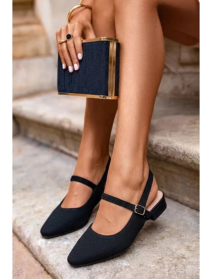 Materiálové Baleríny Dámské S Páskem Černé model 22109936 - Boto Materiálové Baleríny Dámské S Páskem Černé model 22109936 - Boto