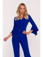 S416 Kombinéza s volánovými rukávmi - kráľovská modrá