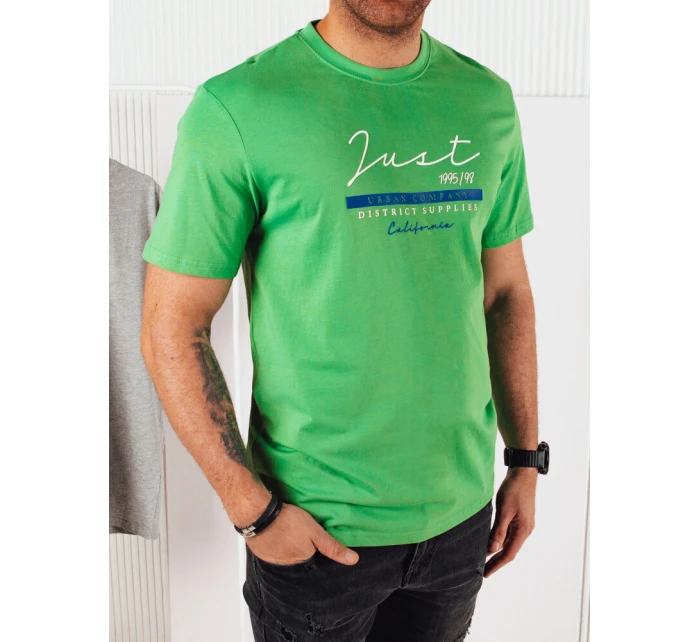 Pánské zelené tričko s potiskem Dstreet model 21973848 - FashionStreet