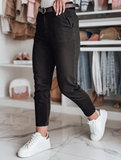 Dámske nohavice slim fit s opaskom TAIRONIK black FashionStreet UY2544