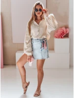 Dámská mušelínová košile oversize béžová Dstreet model 21989196 - FashionStreet