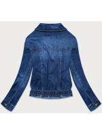 Tmavě modrá dámská džínová netopýří bunda model 16148215 - P.O.P. SEVEN