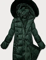 Zimná plus size prešívaná bunda s kapucňou S'west tmavozelená (B8267-10)