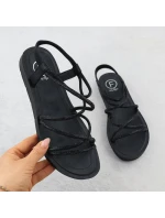 Dámské sandály se zirkony černé model 21905020 - FILIPPO