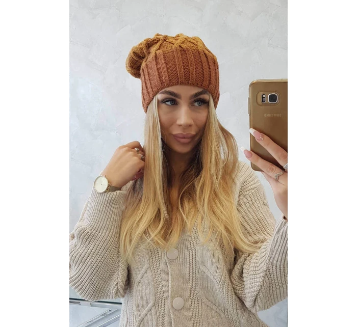 Milano fleecová čiapka K203 mustard melange+brown Milano fleecová čiapka K203 mustard melange+brown