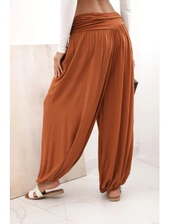 Dámske viskózové nohavice so širokými nohavicami a volánmi
