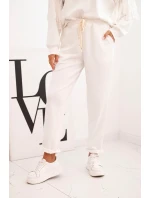 Dámsky set s maslovými rukávmi a strapcami ecru