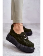 Modne Zamszowe Półbuty Na Platformie Khaki Lemar Marsol Modne Zamszowe Półbuty Na Platformie Khaki Lemar Marsol