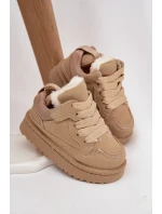 Dětské tenisky vyhřívané plyšovým kožíškem Béžové Mireen Dětské tenisky vyhřívané plyšovým kožíškem Béžové Mireen