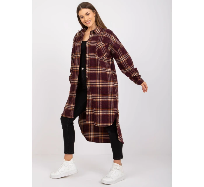 Dámska košeľa EM-KS-003/06.38X-maroon Dámska košeľa EM-KS-003/06.38X-maroon