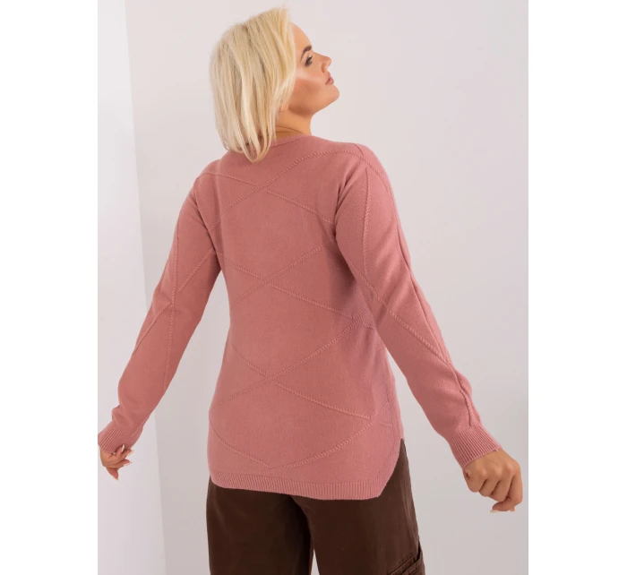 Sweter PM SW PM model 18949057 ciemny różowy - FPrice Sweter PM SW PM model 18949057 ciemny różowy - FPrice