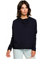B094 Oversized top s výstrihom do V na chrbte - tmavomodrý